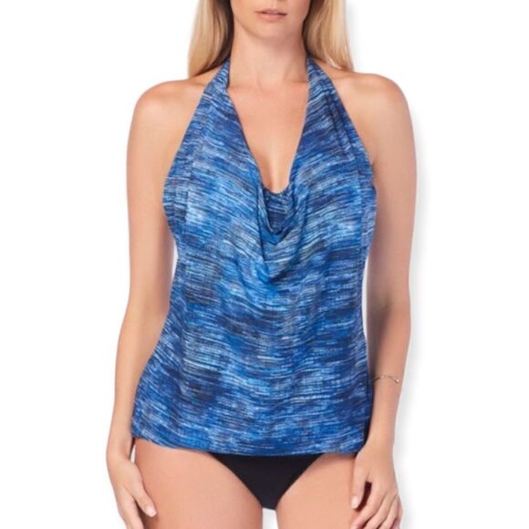 Magicsuit NWT Denim Blue Jean Sophie Underwire Tankini Takin Top Size 8 - Picture 1 of 8